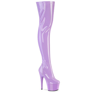 pleaser adore-3000 lavender thigh-high platform boots