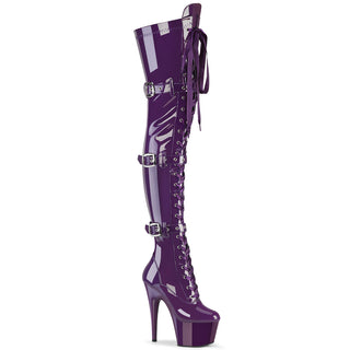 Pleaser adore-3028 purple platform thigh high boots