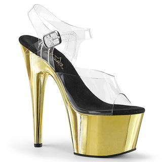 pleaser adore-708 gold chrome 7-inch heel sandals