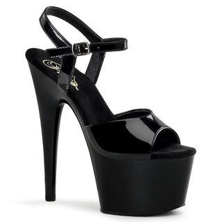 pleaser adore-709 black patent platform pole heels