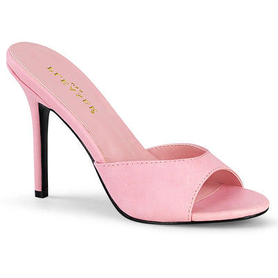 pleaser classique-01 baby pink stiletto slides mules
