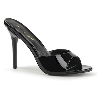 pleaser classiqe-01 black patent mules slides