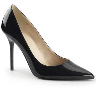 Pleaser classique-20 black shiny 4-inch stiletto classic pumps