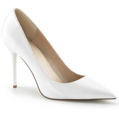 pleaser classique-20 white stiletto classic pumps