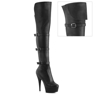 pleaser delight-3018 black pu