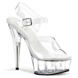 pleaser delight-608 clear platform heels