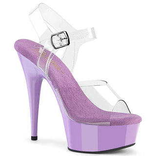pleaser delight-608 clear lavender platform sandals