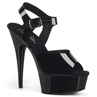 pleaser delight-608n black patent platform pole sandals