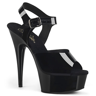 pleaser delight-608n black patent platform pole sandals