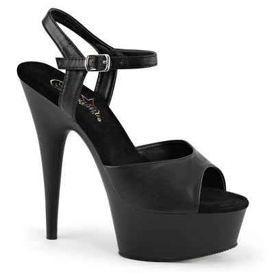 pleaser delight-609 black pu platform heels