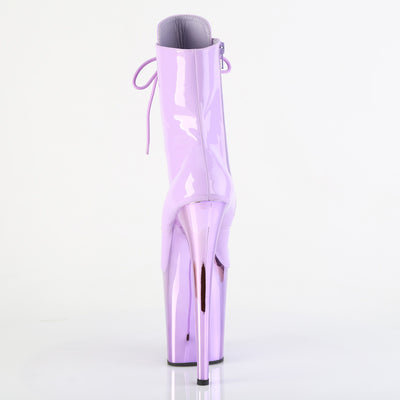 pleaser delight-1020 lavender chrome platform pole boots back view