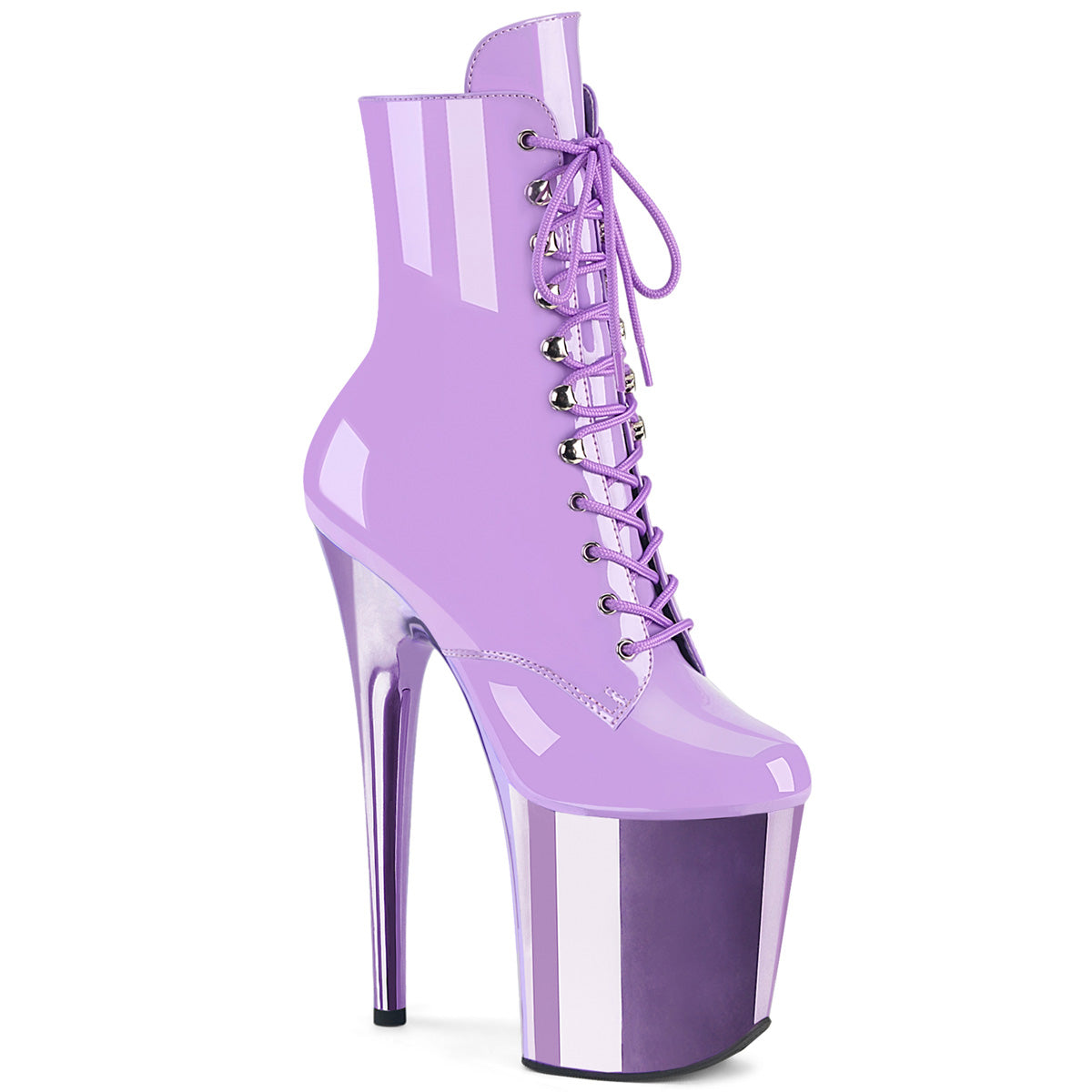 pleaser delight-1020 lavender chrome platform pole boots