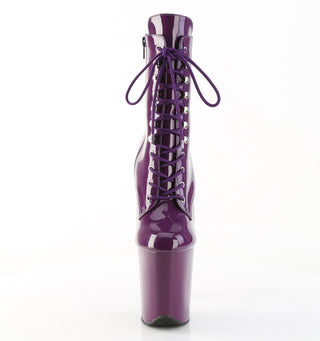 pleaser flamingo-1020 purple pole dancing boots front view