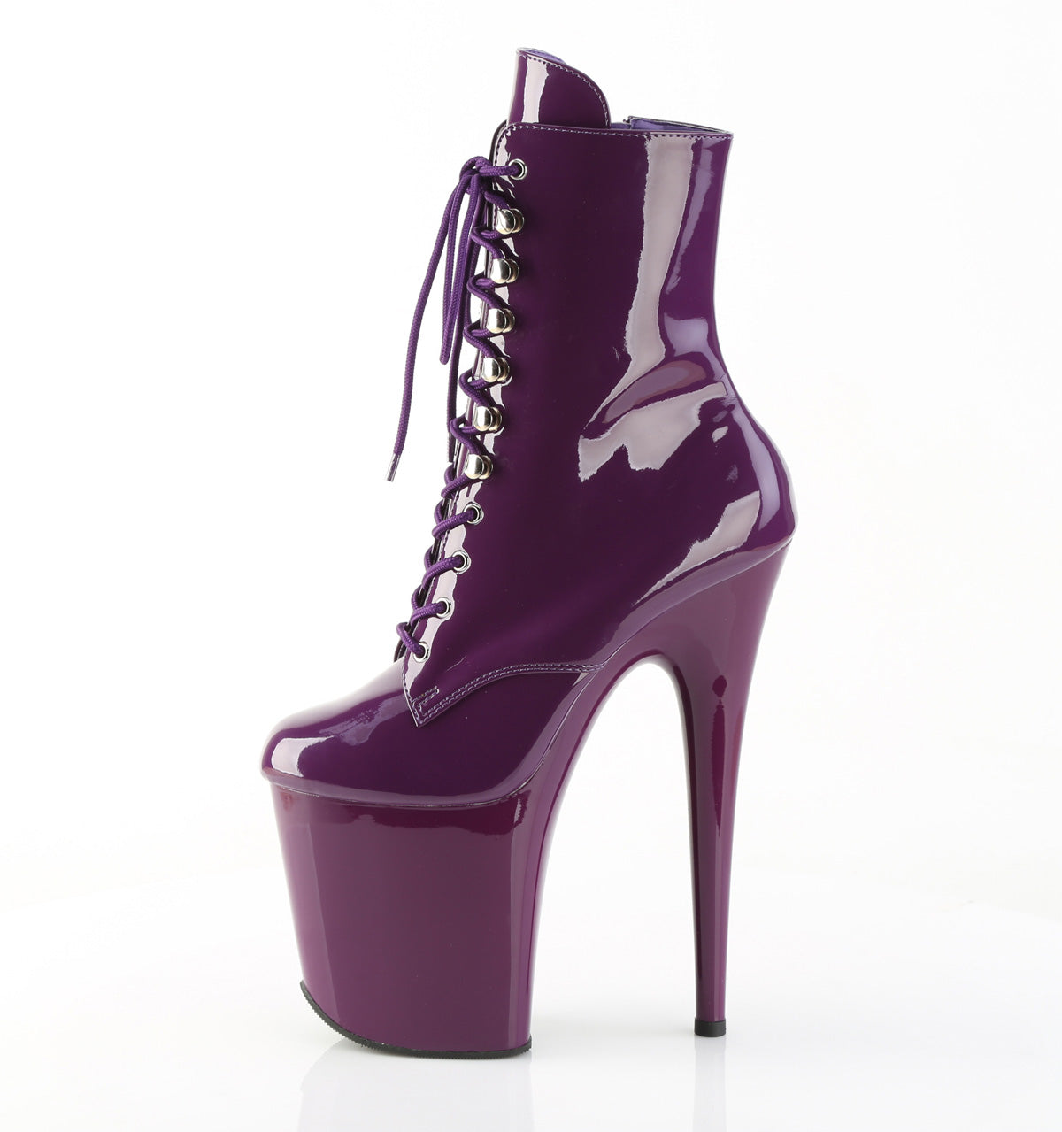 pleaser flamingo-1020 purple pole dancing boots side view