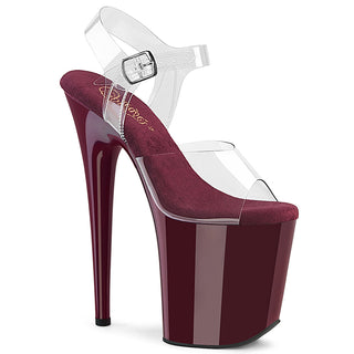 pleaser flamingo-808 burgundy platform heels