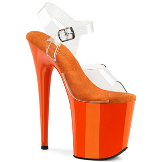 pleaser flamingo-808 orange platform heels