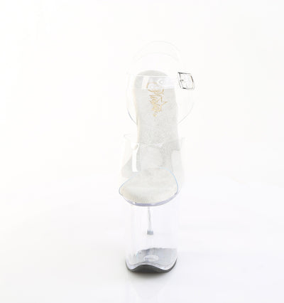 pleaser flamingo-808 premium clear front view