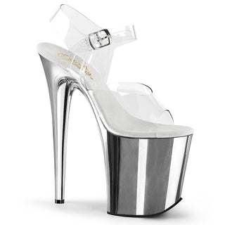 pleaser flamingo-808 silver chrome pole platform heels