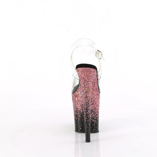 Back view showing the heel and sole of Pleaser Flamingo-808SS pink
