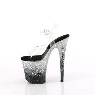 Inner side of Pleaser Flamingo-808SS Silver platform pole dancing shoes with clear upper