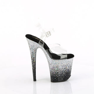 Outer side of Pleaser Flamingo-808SS Silver ankle strap buckle view