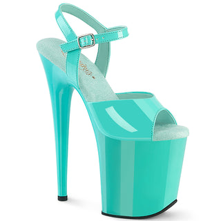 pleaser flamingo-809 aqua 8-inch heel pole platform heels