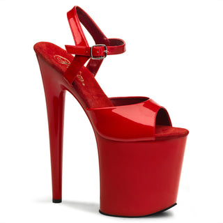 pleaser flamingo-809 red 8-inch heel platform pole heels