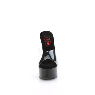 Gleam-601 Black Patent Comfort Width Platform Slides