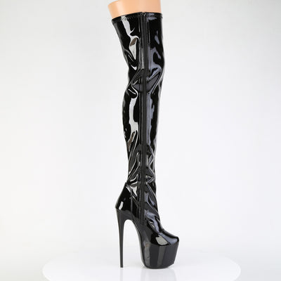 Pleaser Jubilant-3000 Black Patent zipper side view