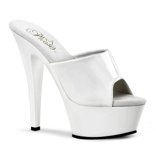 pleaser kiss-201 white platform slide mules
