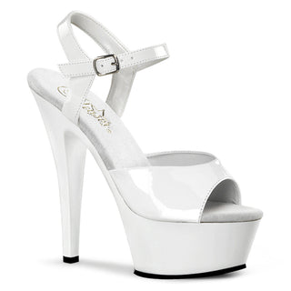 pleaser kiss-209 white platform heels