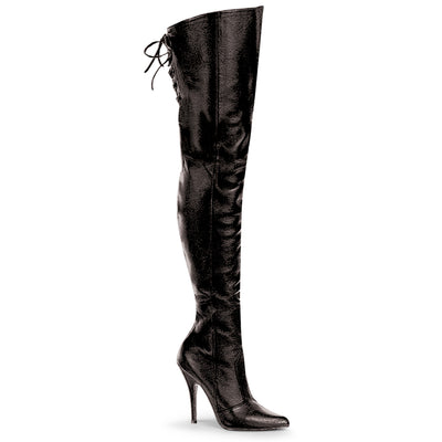 pleaser legend-8899 black leather thigh high boots