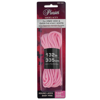 Pleaser pink replacement boot laces 198cm for knee-high boots