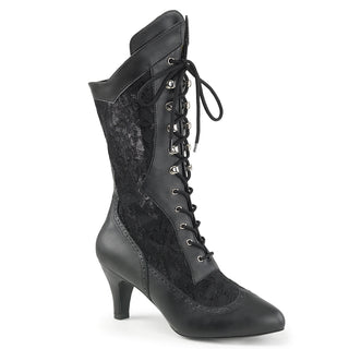 Wide shaft Victorian Boots with kitten heels - Pleaser Pink Label Divine-1050