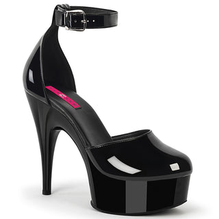 Black Revel-688 d'Orsay platform heel with ankle strap