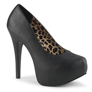 pleaser pink label teeze-06w wide width black matte large size platform heels