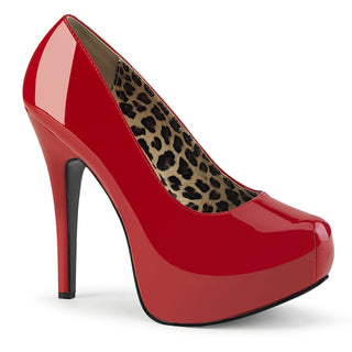 pleaser pink label teeze-06w wide width plus size red platform heels