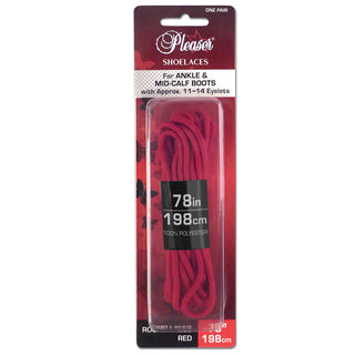 Pleaser red replacement boot laces 198cm for ankle and mid-calf boots