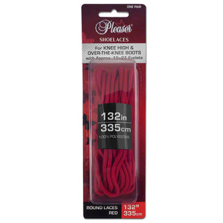 Pleaser red replacement boot laces 198cm for knee-high boots