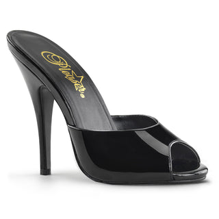 pleaser seduce-101 black patent 5-inch stiletto heel mules