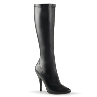 Pleaser Seduce-2000 black PU knee-high stiletto boot