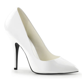 pleaser seduce-420 white classic pumps