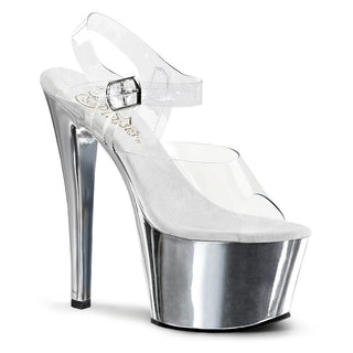 pleaser sky-308 ilver platform sandals