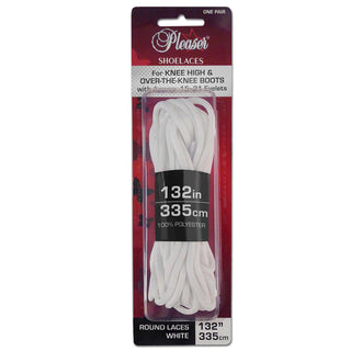 Pleaser white replacement boot laces 198cm for knee-high boots