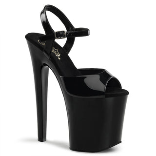 pleaser xtreme-809 black patent platform sandals