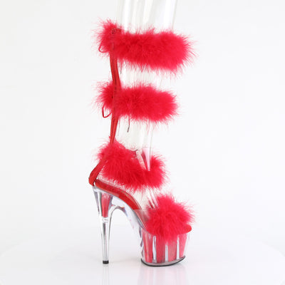 Red Fur Pole Dancer Boots Adore-728F