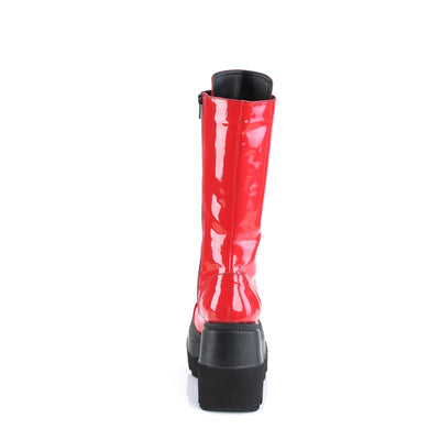 Red Knee High Platform Boots - Demonia Shaker-72