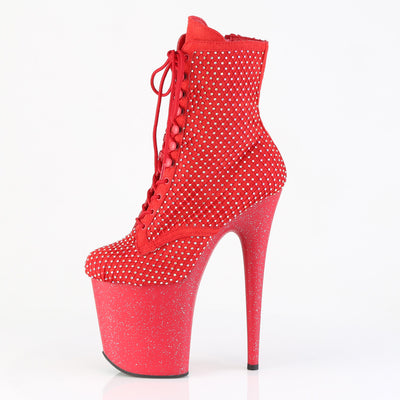 red rhinestone pole boots flamingo-1020rm