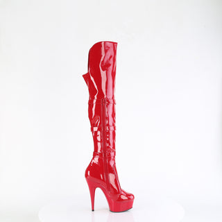 Red Thigh High Boots - Pleaser Delight-3018