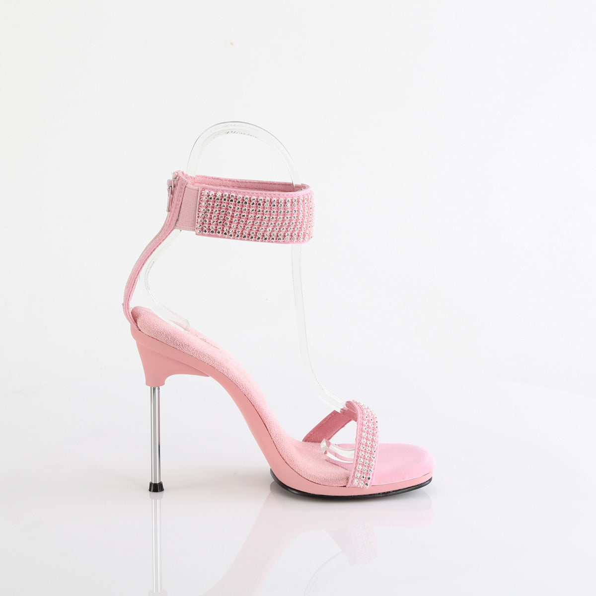 Rhinestone pink prom heels